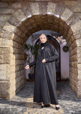 Black winter abaya With Matching Headscarf
