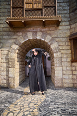 Black winter abaya With Matching Headscarf