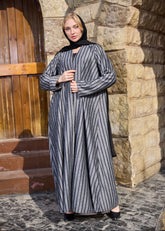 Grey winter abaya With Matching Headscarf