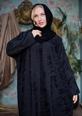 Black winter abaya With Matching Headscarf