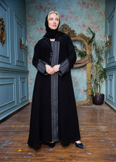 Black winter abaya With Matching Headscarf