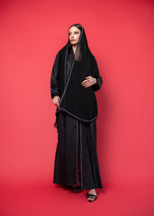 Black linen abaya Tsmm0035