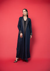 Blue linen abaya Tsmm0036