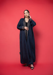 Blue linen abaya Tsmm0036