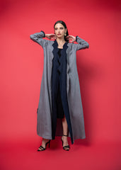 Grey linen abaya Tsmm0037