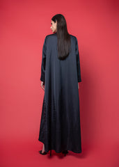 Black crepe abaya Tsmm0055