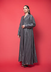 Brown Jacquard abaya Tsmm0056