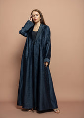Blue crepe Abaya Tsmm0142