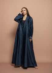 Blue crepe Abaya Tsmm0142