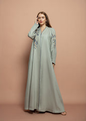 Floral linen Abaya Tsmm0144