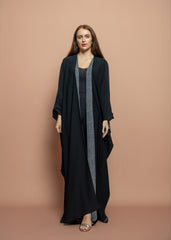 Black crepe Abaya Tsmm0150