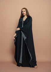 Black crepe Abaya Tsmm0150