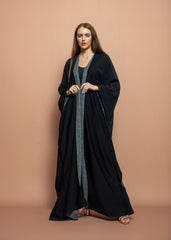 Black crepe Abaya Tsmm0150