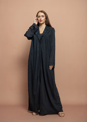 Black crepe Abaya Tsmm0153