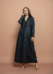 Black crepe Abaya Tsmm0154