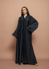 Black crepe Abaya Tsmm0167