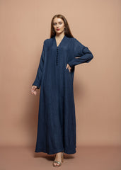 Blue crepe Abaya Tsmm0169