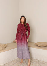 Maroon Ombre blazer winter abaya
