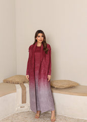 Maroon Ombre blazer winter abaya