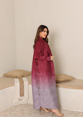 Maroon Ombre blazer winter abaya