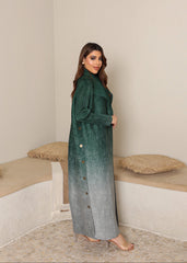Emerald ombre blazer winter abaya