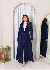 Croc-textured blazer winter abaya