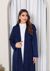 Croc-textured blazer winter abaya