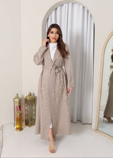 Croc-textured blazer winter abaya
