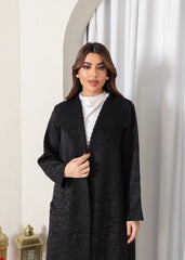 Croc-textured blazer black winter abaya