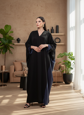 Black crepe abaya Tsmm0053