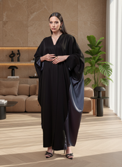 Black crepe abaya Tsmm0058