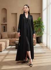 Black crepe Abaya Tsmm0067