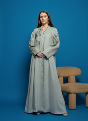 Floral linen Abaya Tsmm0144