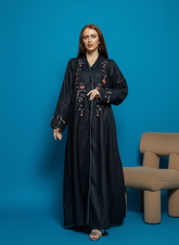 Floral linen Abaya Tsmm0155