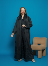 Black crepe Abaya Tsmm0163