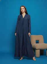 Blue crepe Abaya Tsmm0169