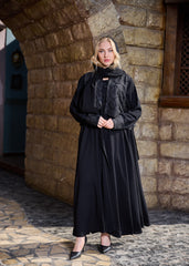 Black winter abaya With Matching Headscarf