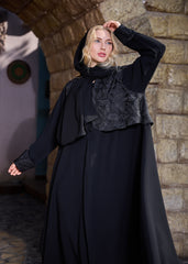 Black winter abaya With Matching Headscarf