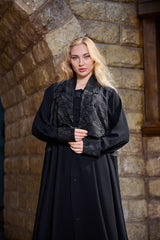 Black winter abaya With Matching Headscarf