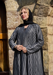 Grey winter abaya With Matching Headscarf