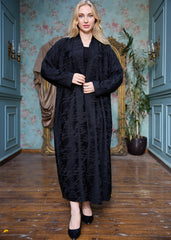 Black winter abaya With Matching Headscarf