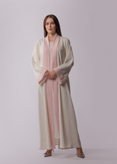 White crepe abaya