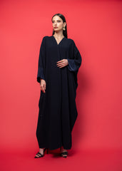 Blue crepe Abaya