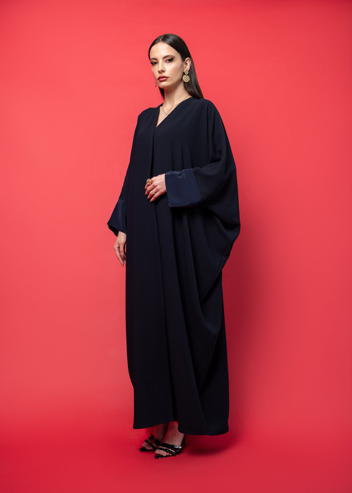 Blue crepe Abaya