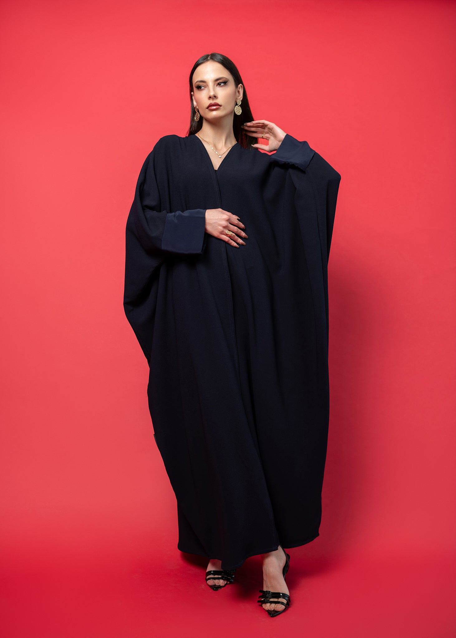 Blue crepe Abaya