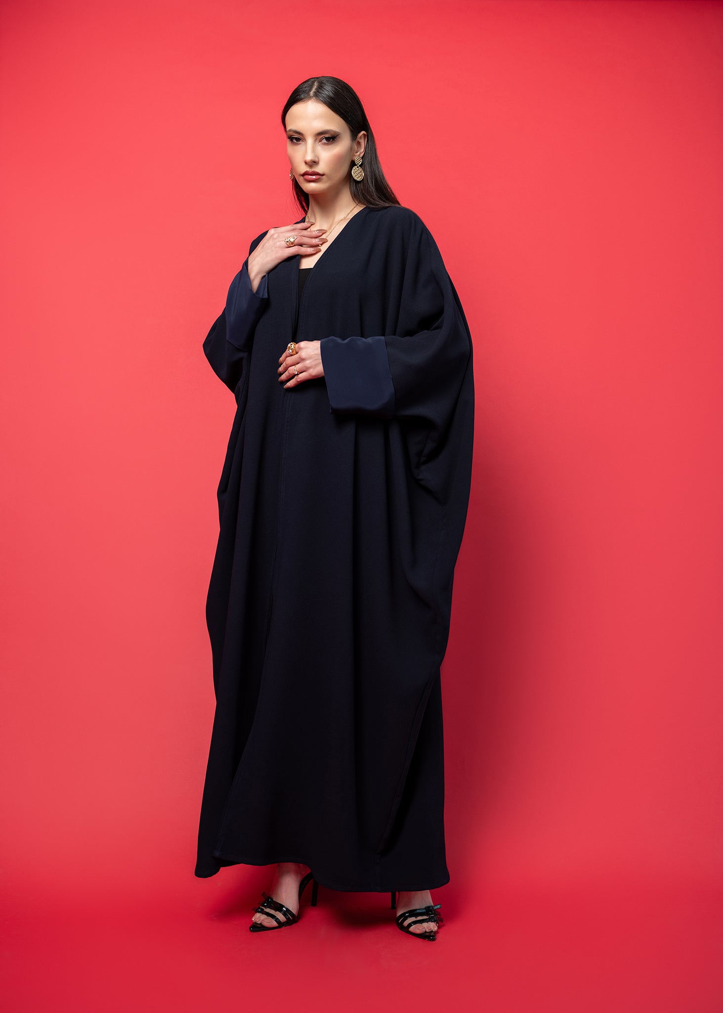 Blue crepe Abaya