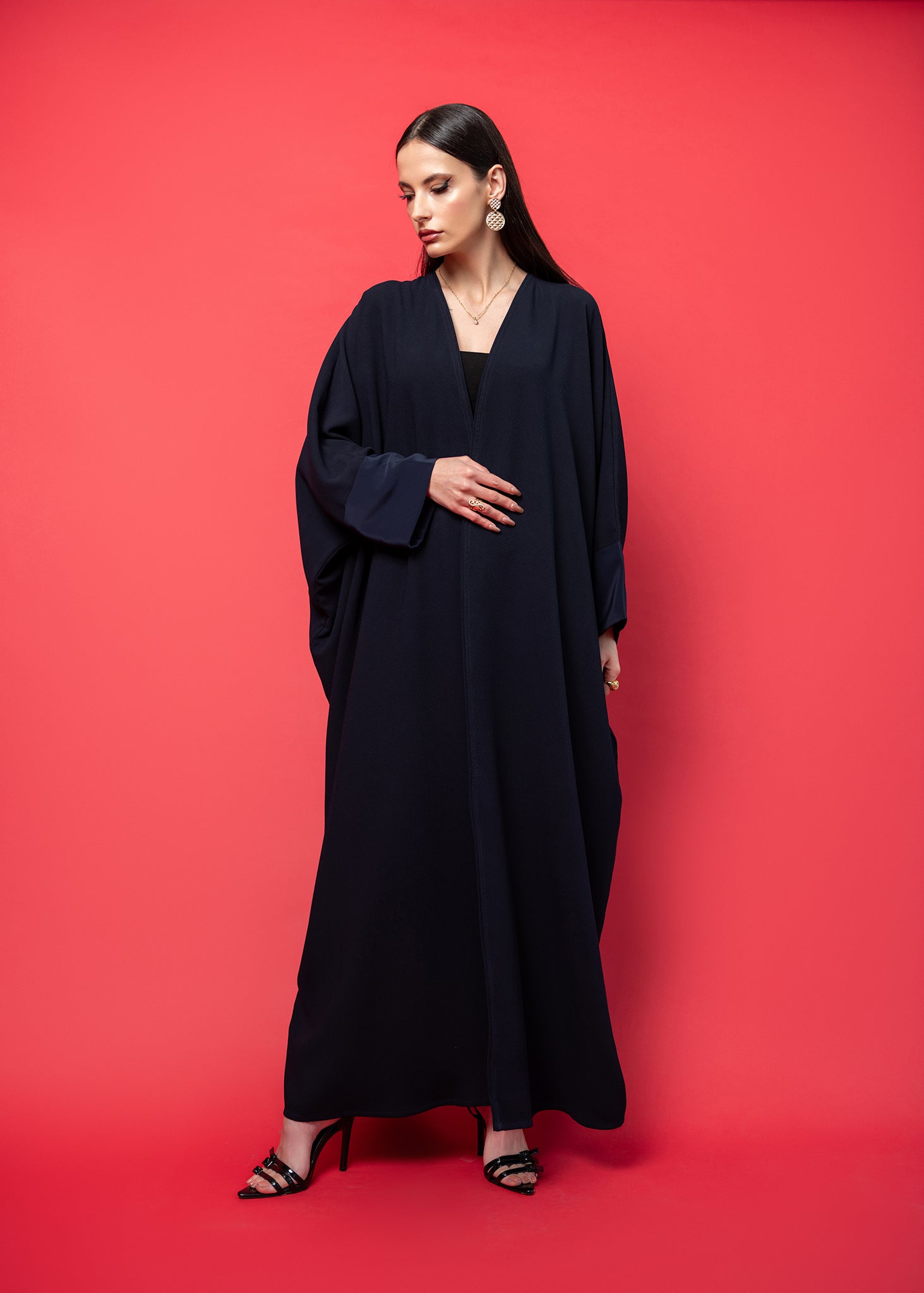 Blue crepe Abaya