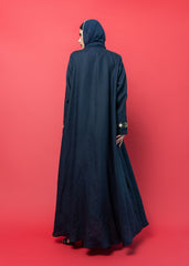 blue floral Abaya