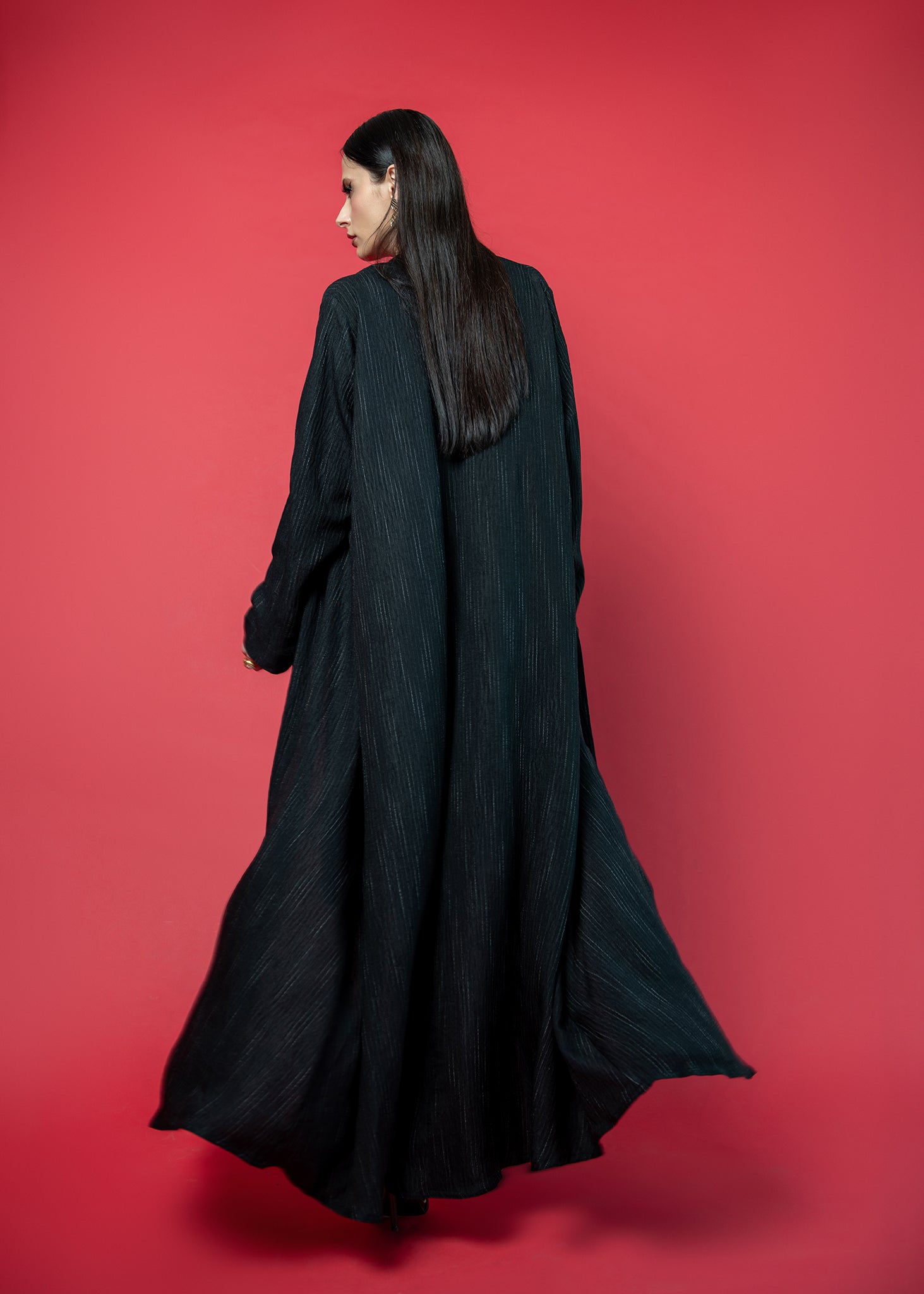 Black crepe abaya