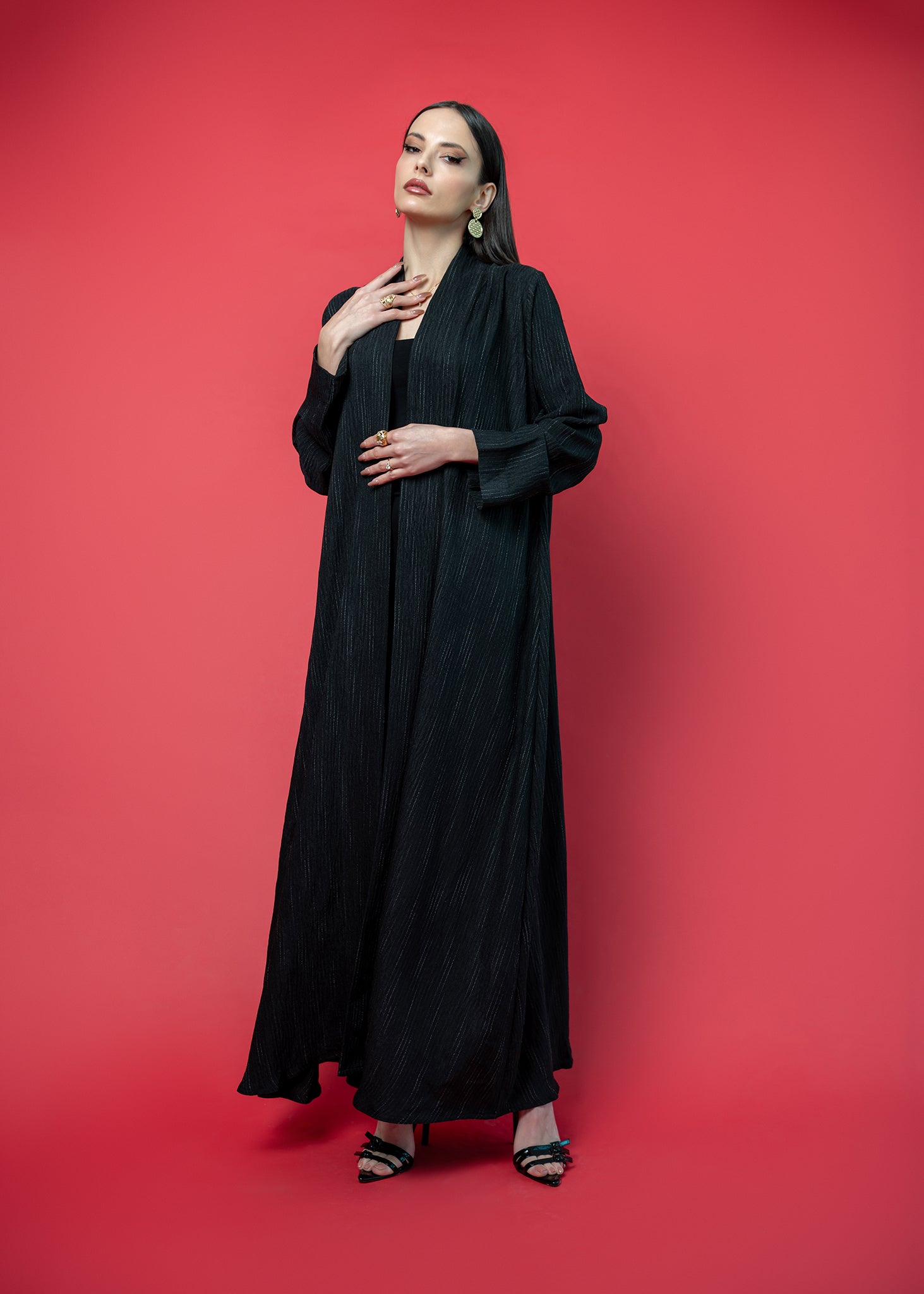 Black crepe abaya